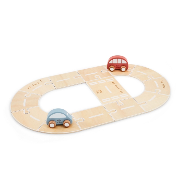Personalised Just Bee Kids Wooden Road Track with Vehicle Toys FSC®