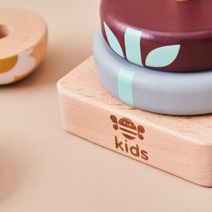 Personalised Just Bee Kids Wooden Bee Stacker Toy