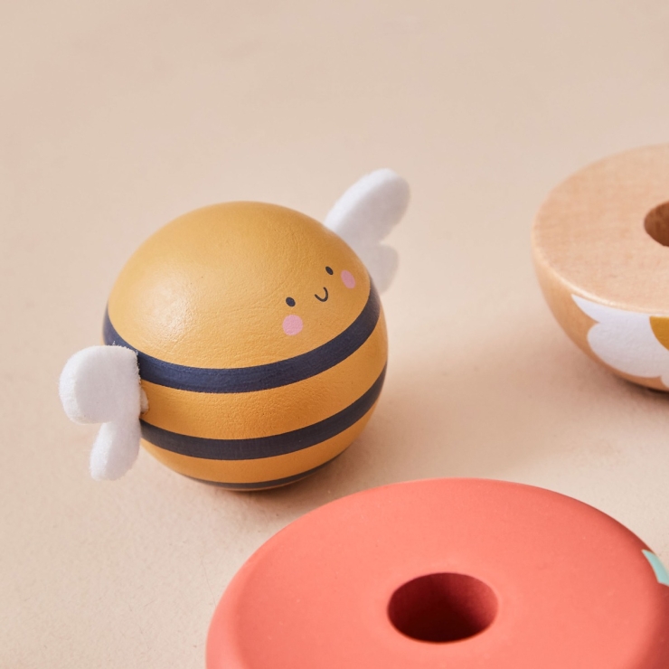 Personalised Just Bee Kids Wooden Bee Stacker Toy