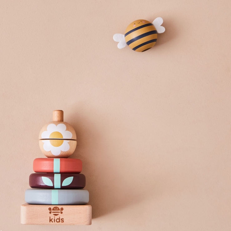 Personalised Just Bee Kids Wooden Bee Stacker Toy