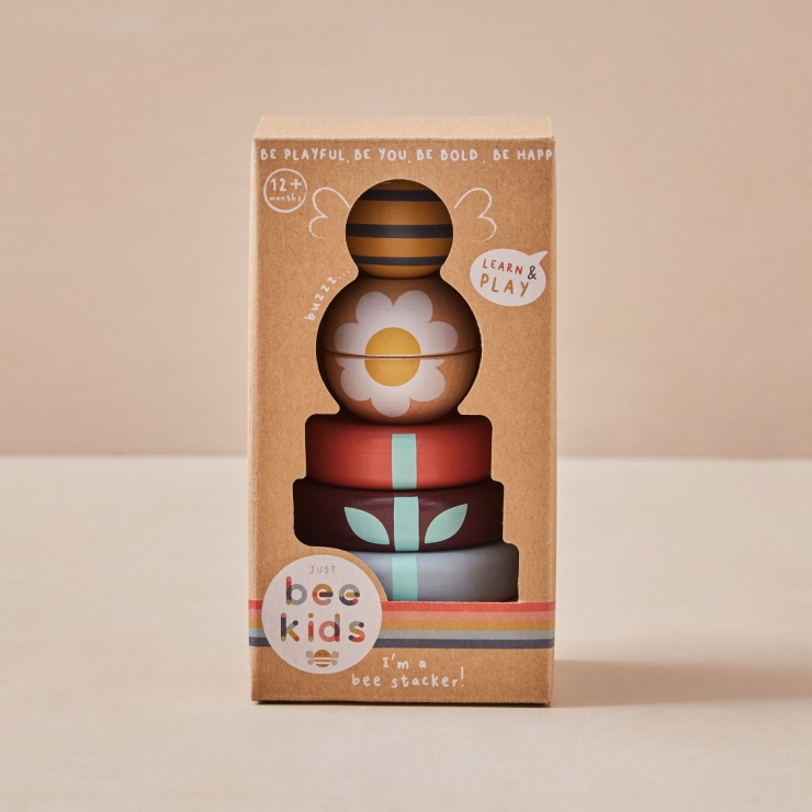 Personalised Just Bee Kids Wooden Bee Stacker Toy